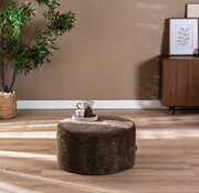 Bronx71 Hocker Elle rund Chenille mocha ø70 cm