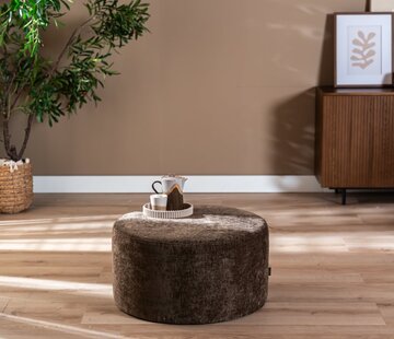 Bronx71 Hocker Elle rund Chenille mocha ø70 cm
