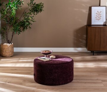 Bronx71 Hocker Elle rund Chenille lila ø70 cm