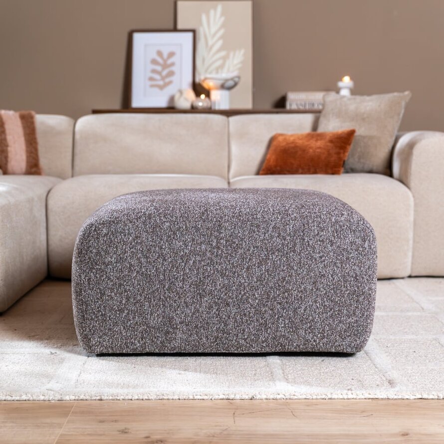Hocker Maine Bouclé braun/grau