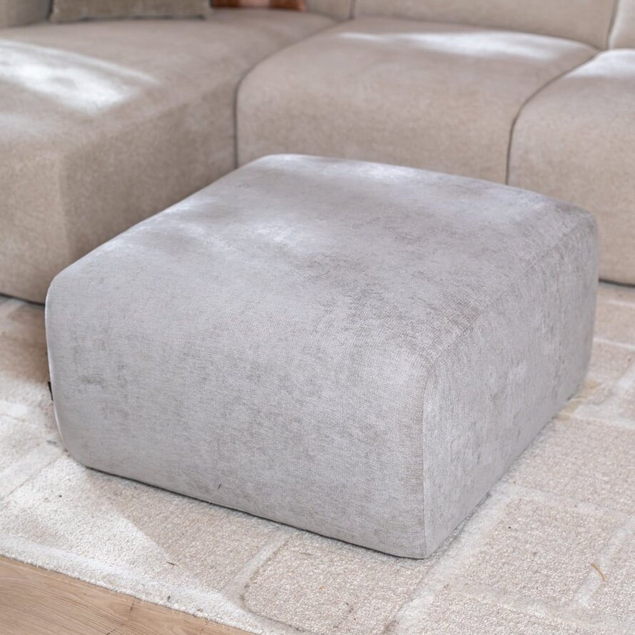 Hocker Maine Melierter Stoff Taupe