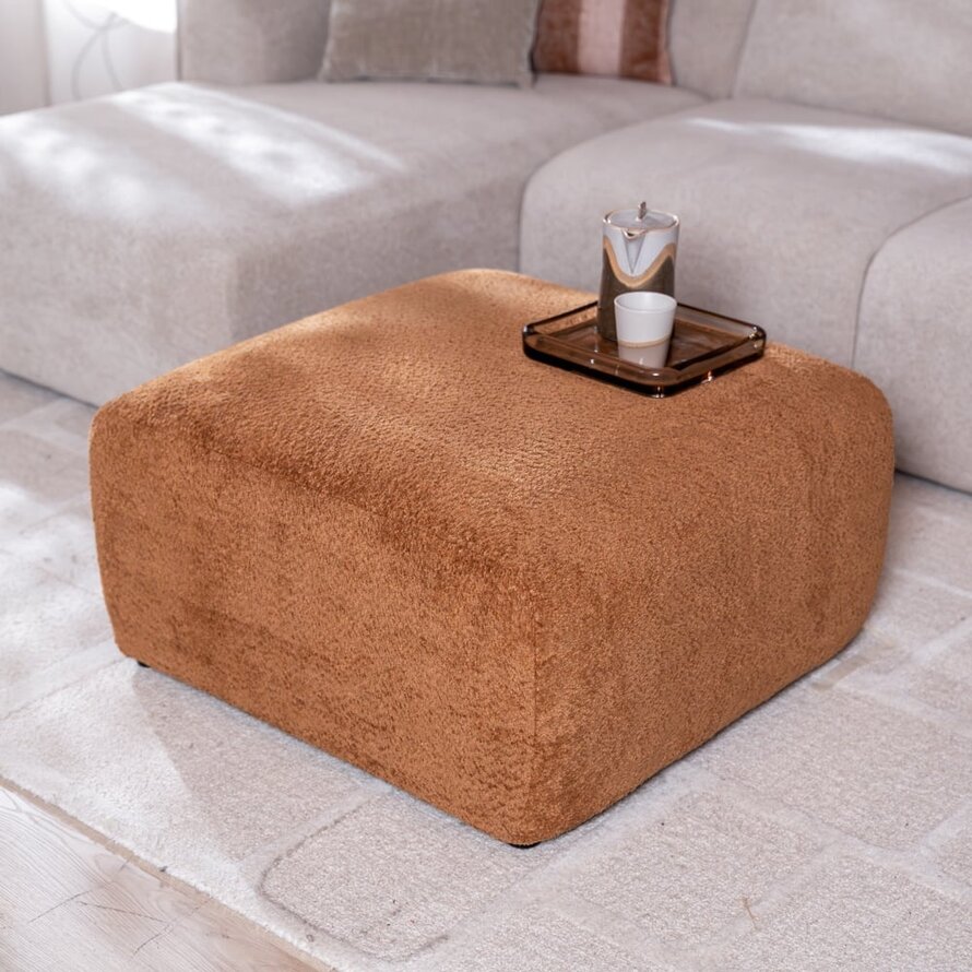 Hocker Maine Bouclé terrakotta