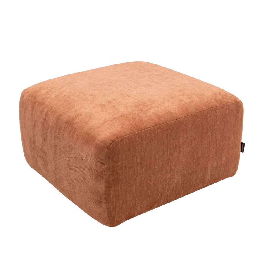 Hocker Maine Melierter Stoff Terrakotta