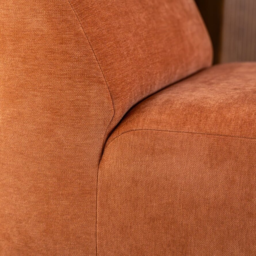Sessel Maine in meliertem Stoff Terrakotta