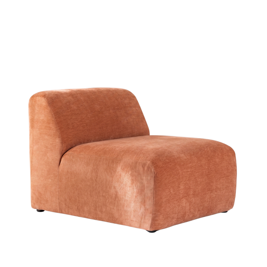 Sessel Maine in meliertem Stoff Terrakotta
