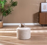 Bronx71 Bouclé Hocker Nora rund beige