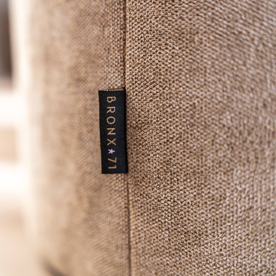 Hocker Myles Stoff rund taupe