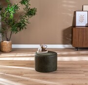 Bronx71 Hocker Kyla Eco-Leder rund olivgrün