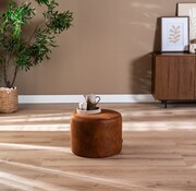 Bronx71 Hocker Kyla Eco-Leder rund cognac