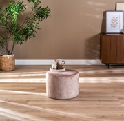 Bronx71 Samt Hocker Beau rund taupe