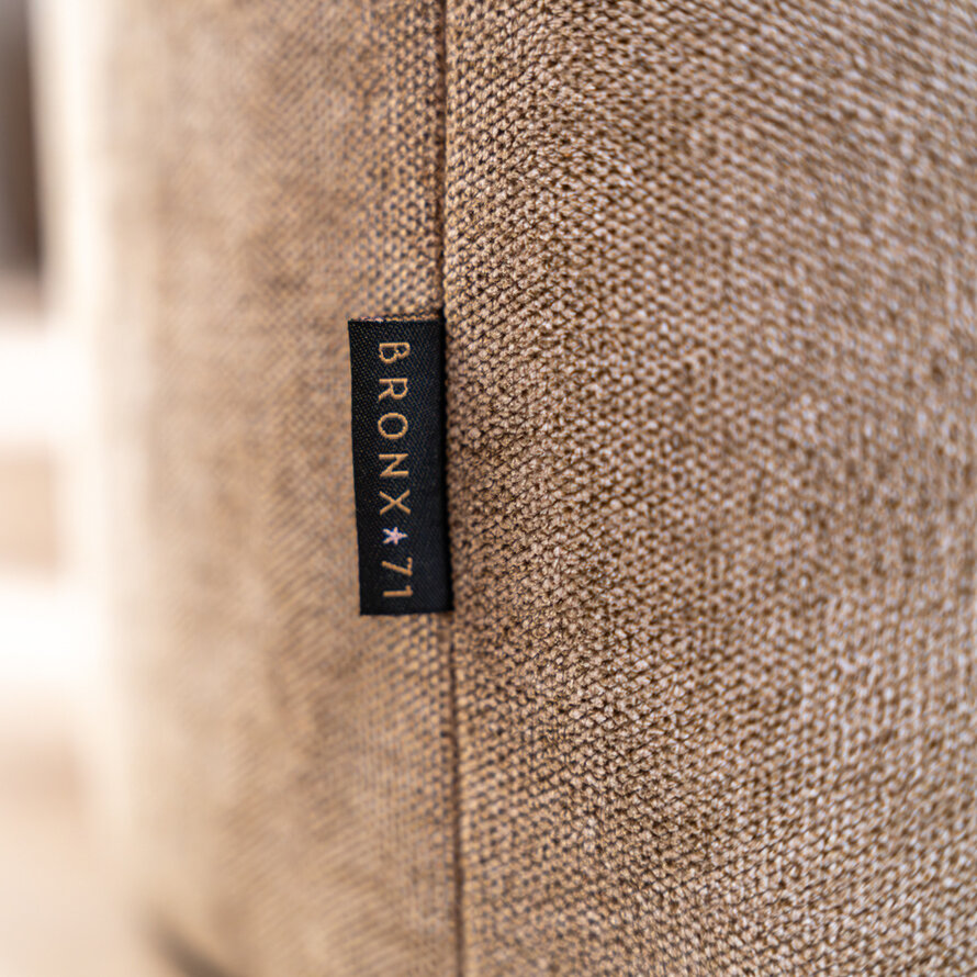 Hocker Myles Stoff rund taupe
