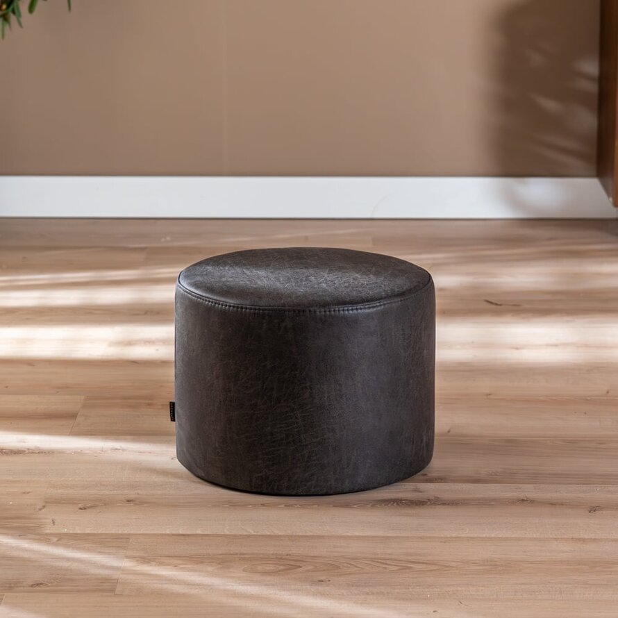 Hocker Kyla Eco-Leder rund anthrazit
