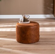 Bronx71 Hocker Kyla Eco-Leder rund cognac