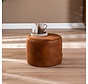 Hocker Kyla Eco-Leder rund cognac