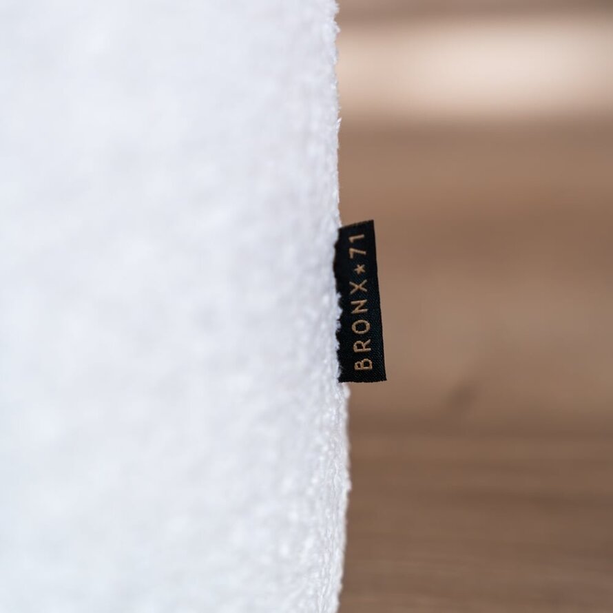 Bouclé Hocker Nora rund weiß