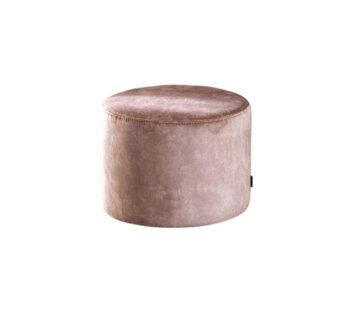 Bronx71 Samt Hocker Beau rund taupe