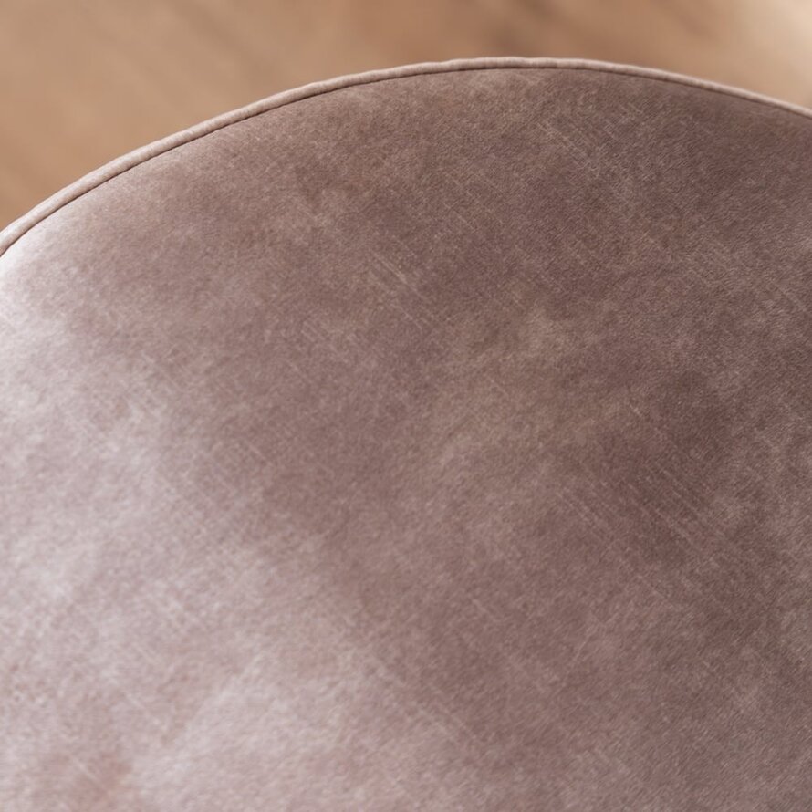 Samt Hocker Beau rund taupe