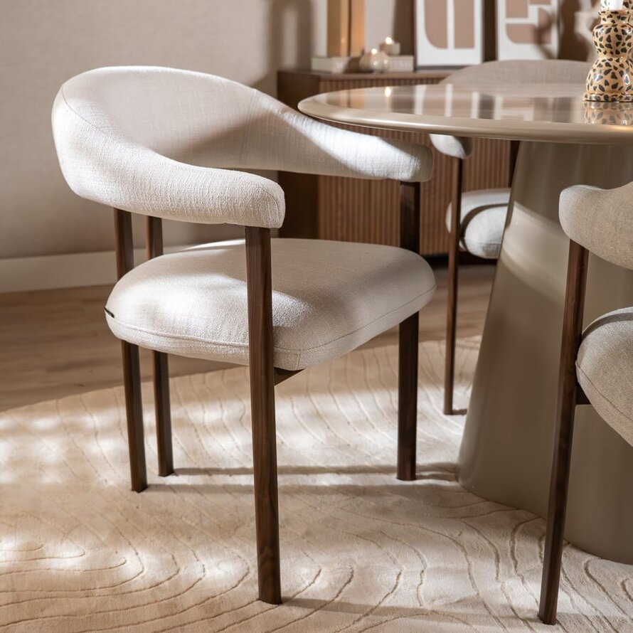 Stuhl Nori Leinen off white