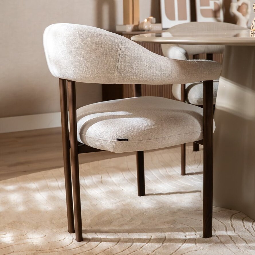 Stuhl Nori Leinen off white