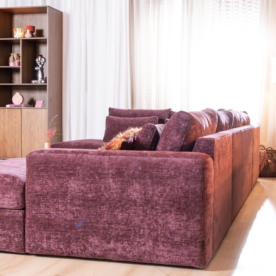 U-Sofa Kyle 6-Sitzer chenille lila