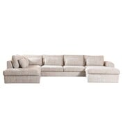 Bronx71 U-Sofa Kyle 6-Sitzer chenille sand grey