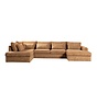 U-Sofa Kyle 6-Sitzer chenille ockergelb