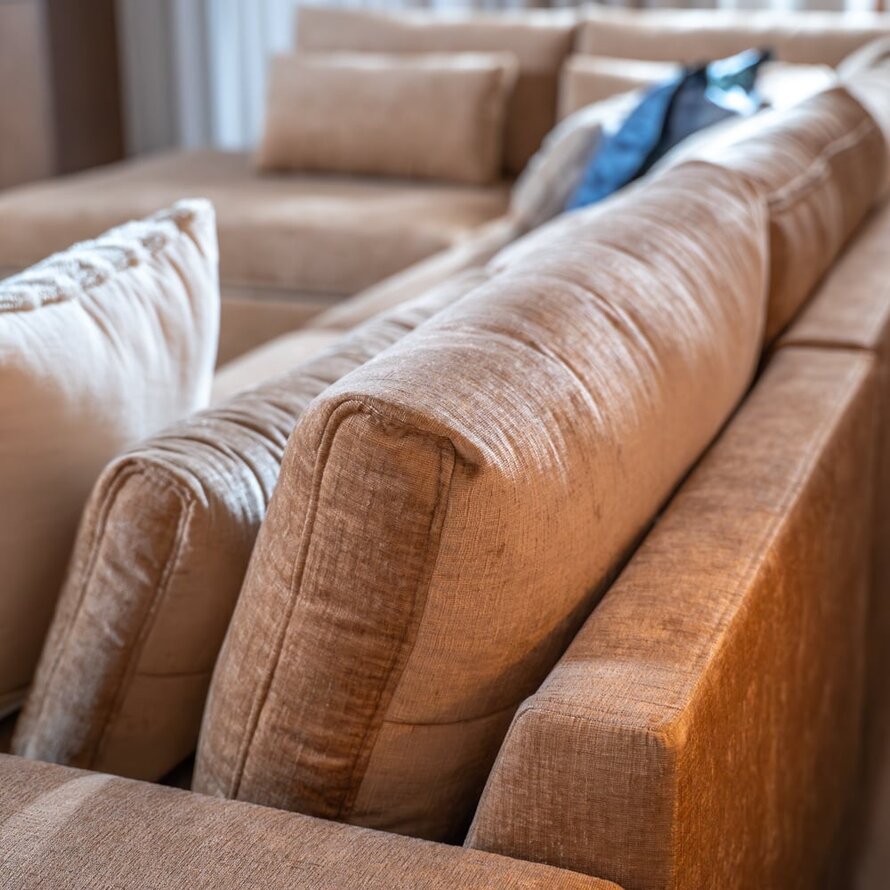 U-Sofa Kyle 6-Sitzer chenille peach