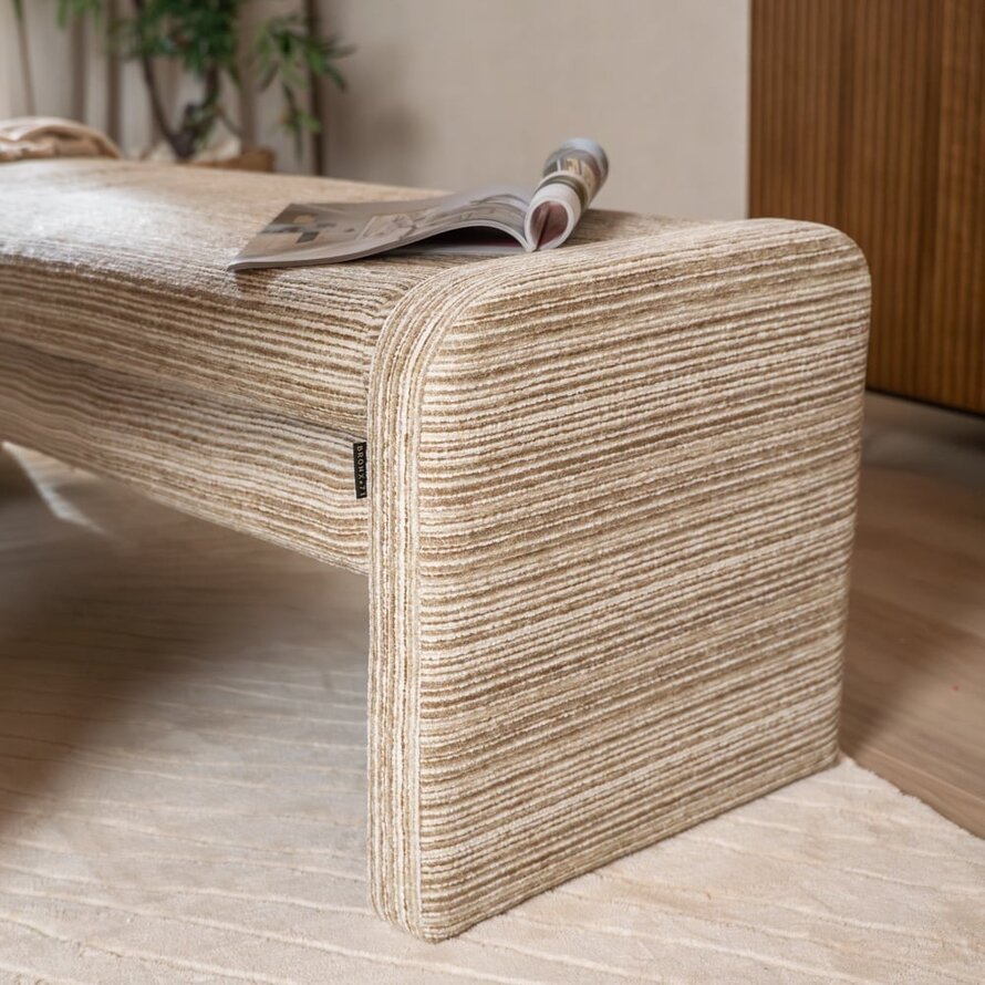 Esszimmerbank Ravi Chenille beige/taupe 160 cm