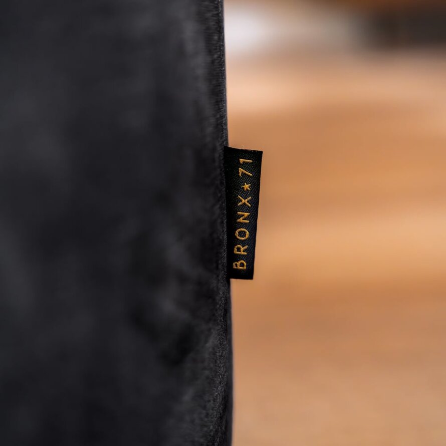 Hocker Myles Stoff rund schwarz