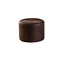 Hocker Kyla Eco-Leder rund braun