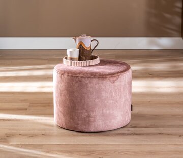Bronx71 Hocker Juna Chenille Stoff rosa