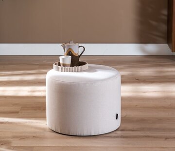 Bronx71 Hocker Hilda rund Stoff off white