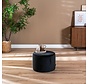 Samt Hocker Anna rund schwarz