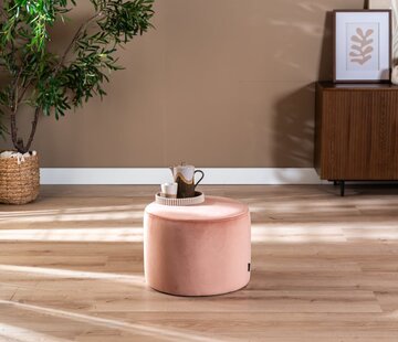 Bronx71 Samt Hocker Anna rund rosa