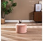 Samt Hocker Anna rund rosa