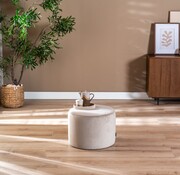 Bronx71 Samt Hocker Anna rund beige
