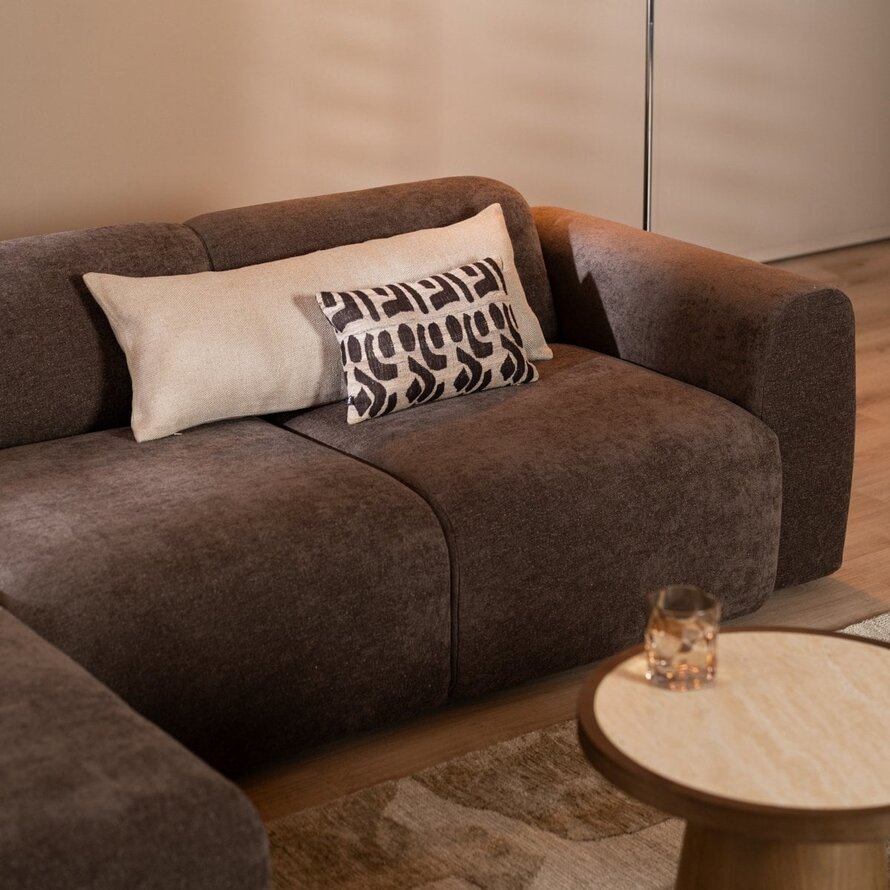 Ecksofa Maine XL Chenille braun links