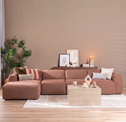 Bronx71 Ecksofa Maine XL Bouclé rot/rosa links
