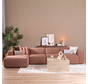 Ecksofa Maine XL Bouclé rot/rosa links