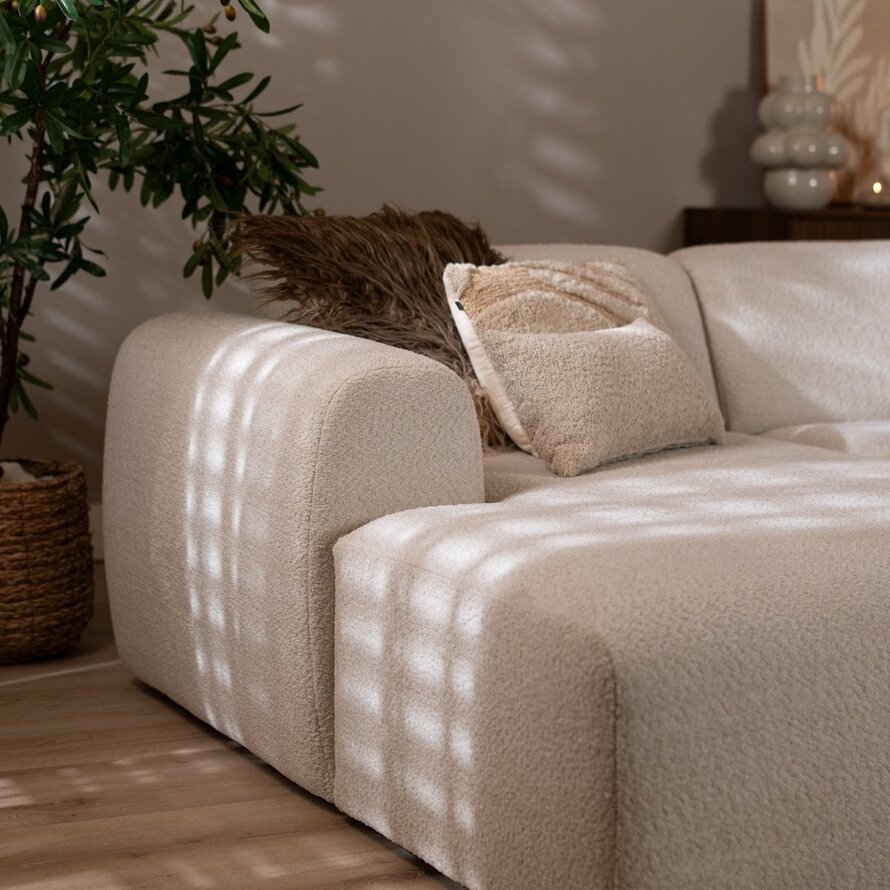 Ecksofa Maine XL Bouclé off white links
