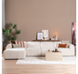 Ecksofa Maine XL Bouclé off white links