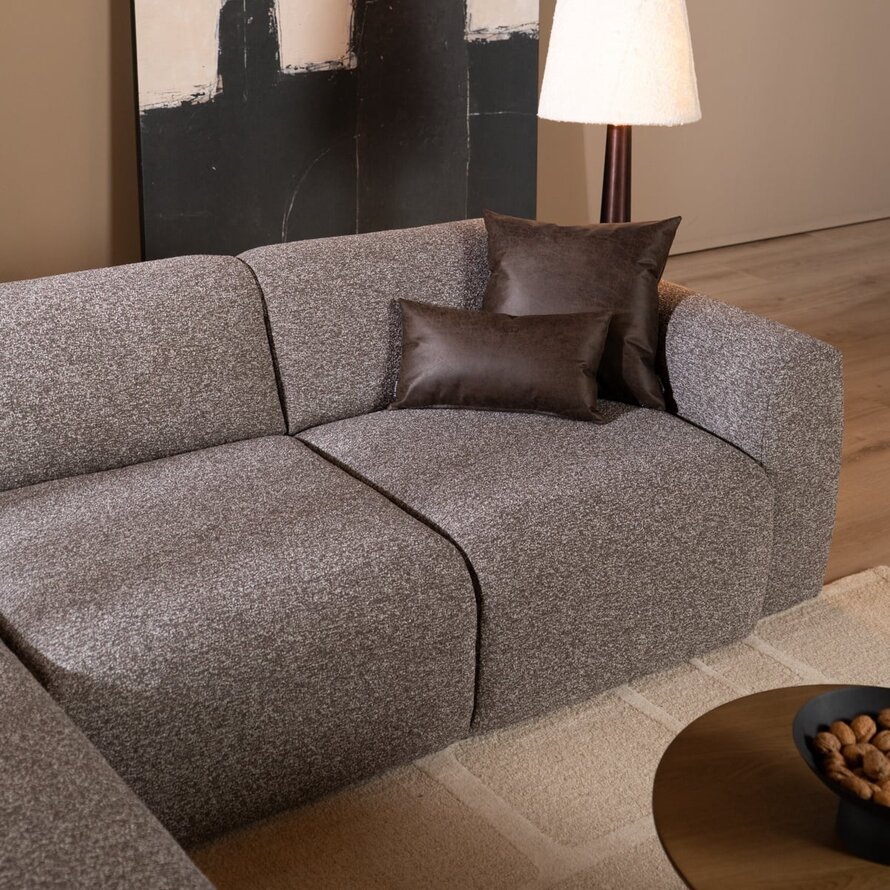 Ecksofa Maine XL Bouclé braun/grau links