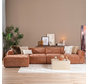 Ecksofa Maine XL Stoff terrakotta links