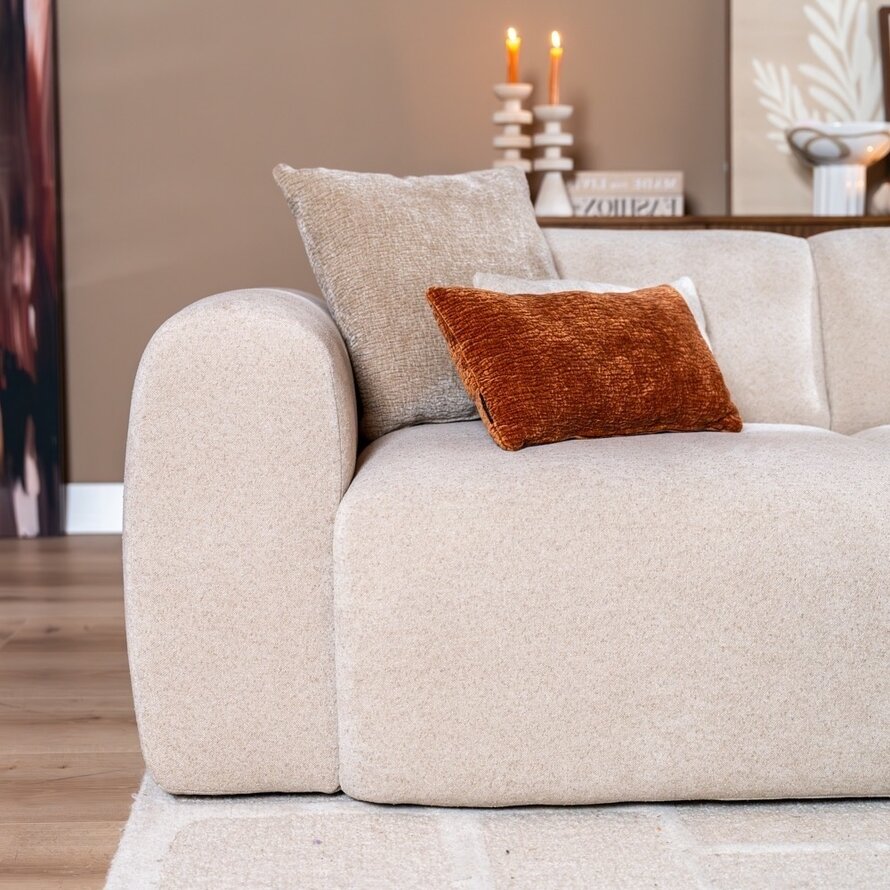 Ecksofa Maine XL Chenille beige rechts