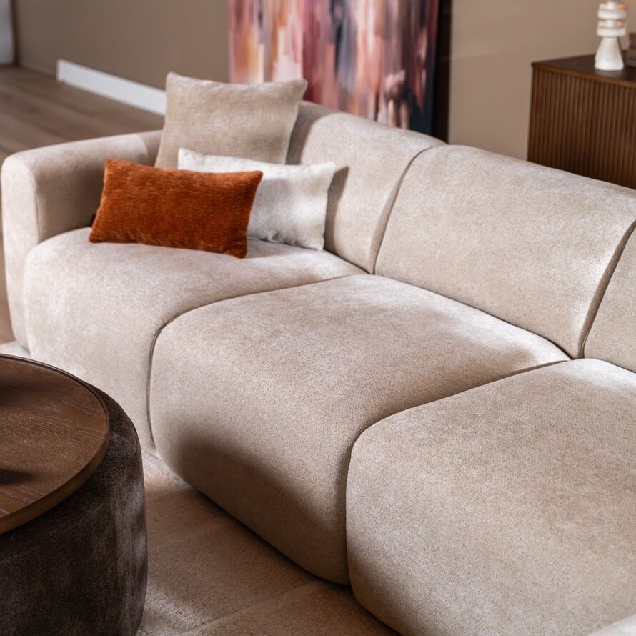 Ecksofa Maine XL Chenille beige rechts