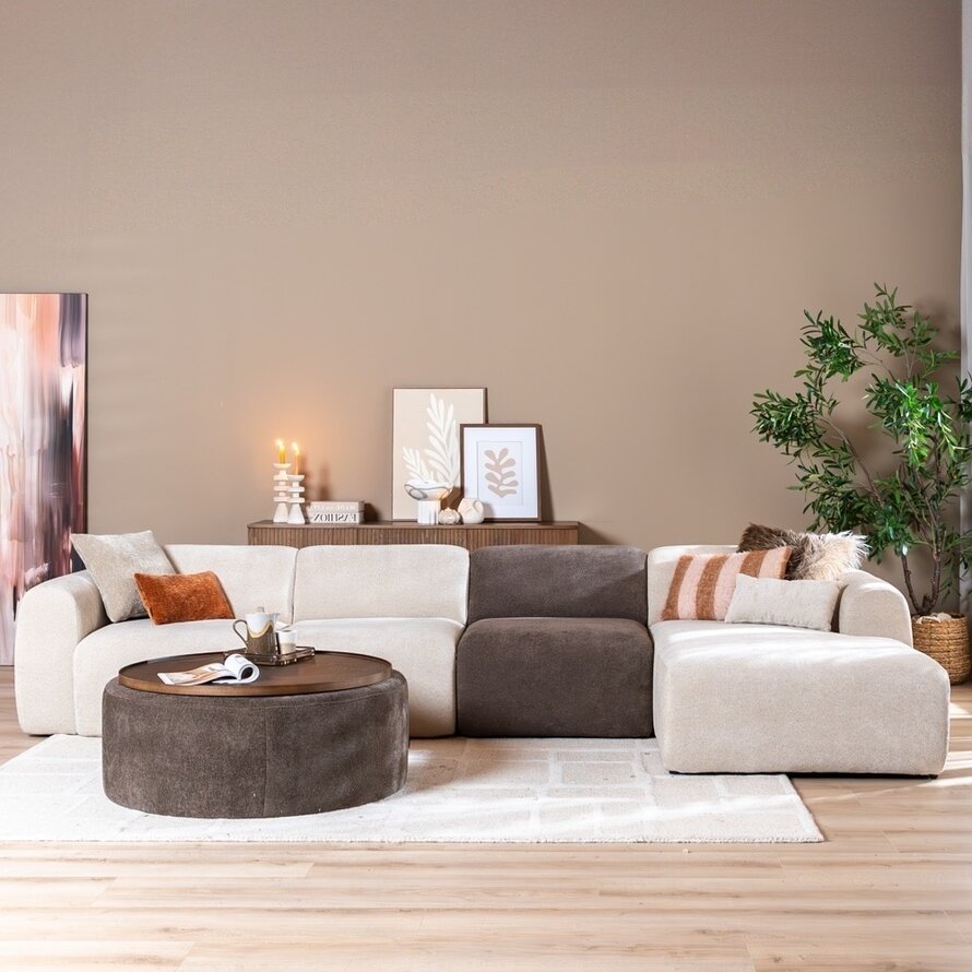 Ecksofa Maine XL Chenille beige rechts