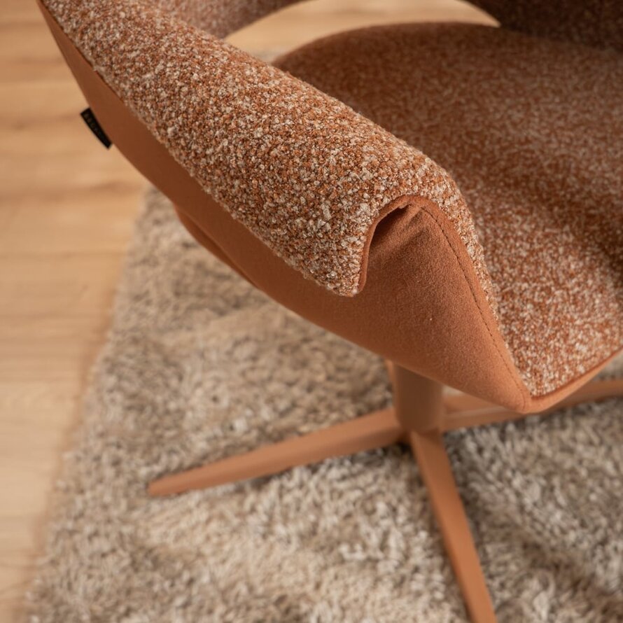 Stuhl Jules drehbar Bouclé terrakotta