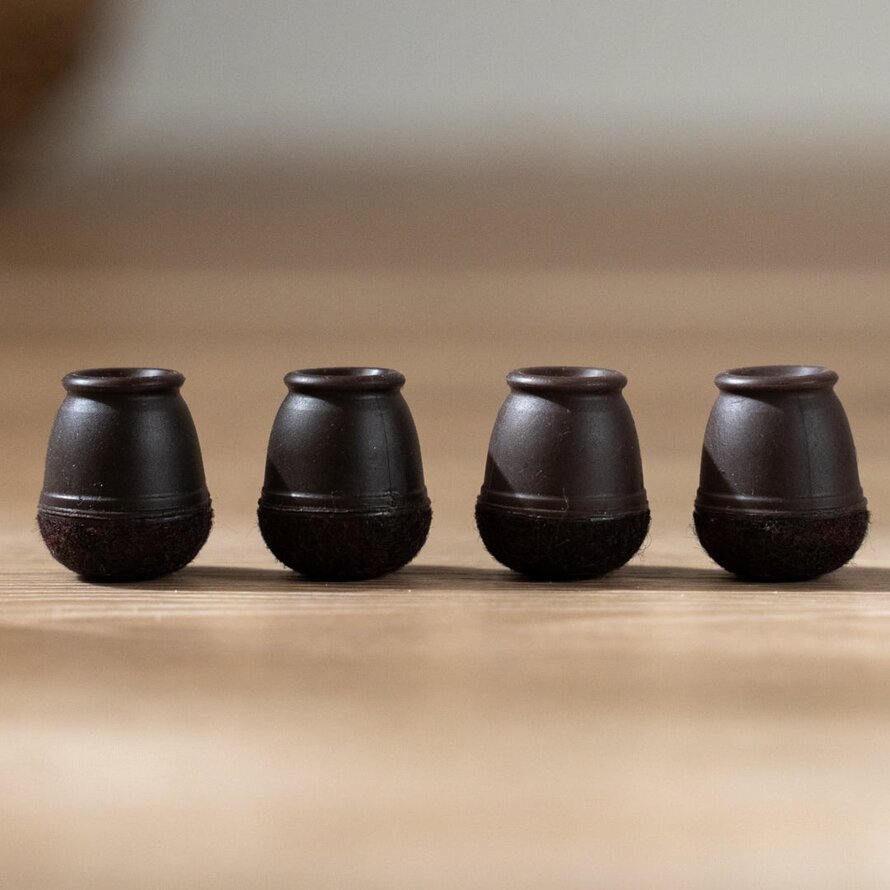 Bodenschoner-Set S (für 4 Beine) Braun Ø 15 mm