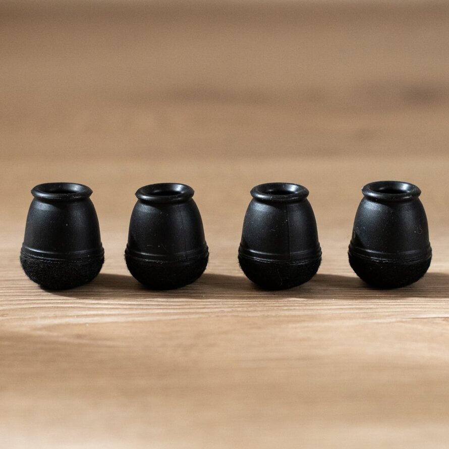 Bodenschoner-Set S (für 4 Beine) Schwarz Ø 15 mm
