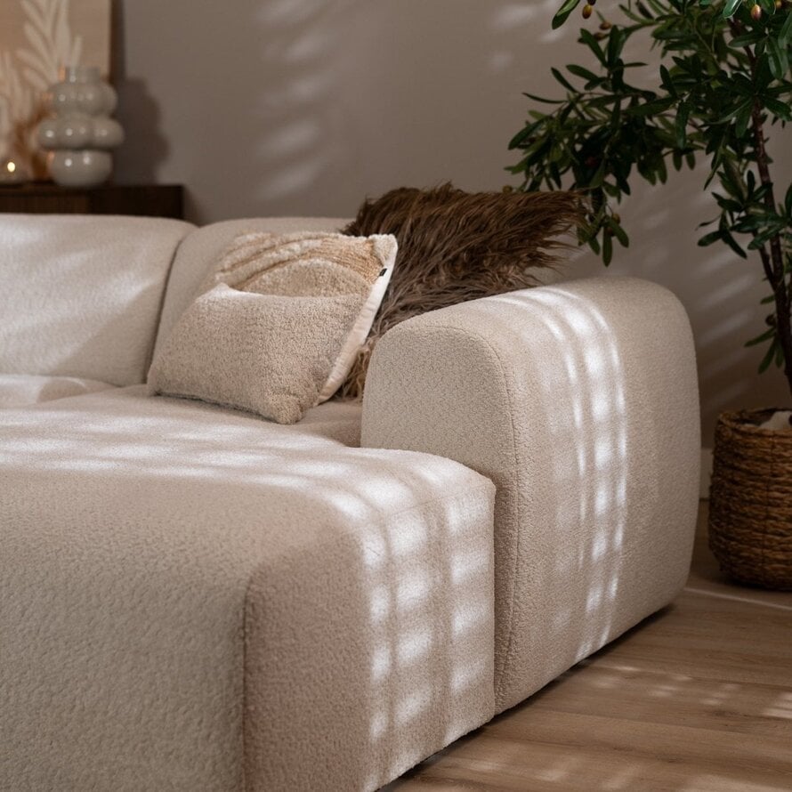 Ecksofa Maine XL Bouclé off white rechts